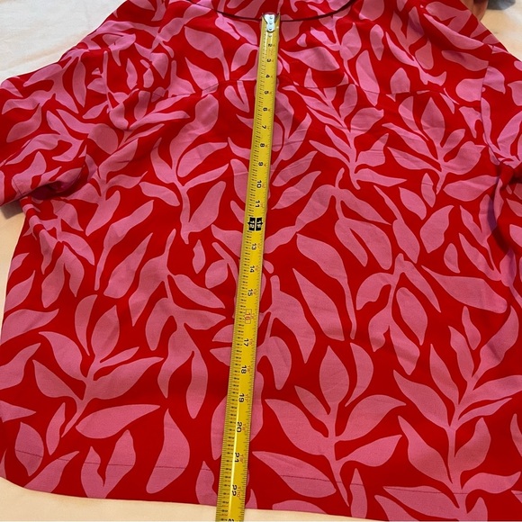 NEW A New Day Women’s Crepe Short Sleeve Button Down Bright Pink Large - Picture 10 of 13